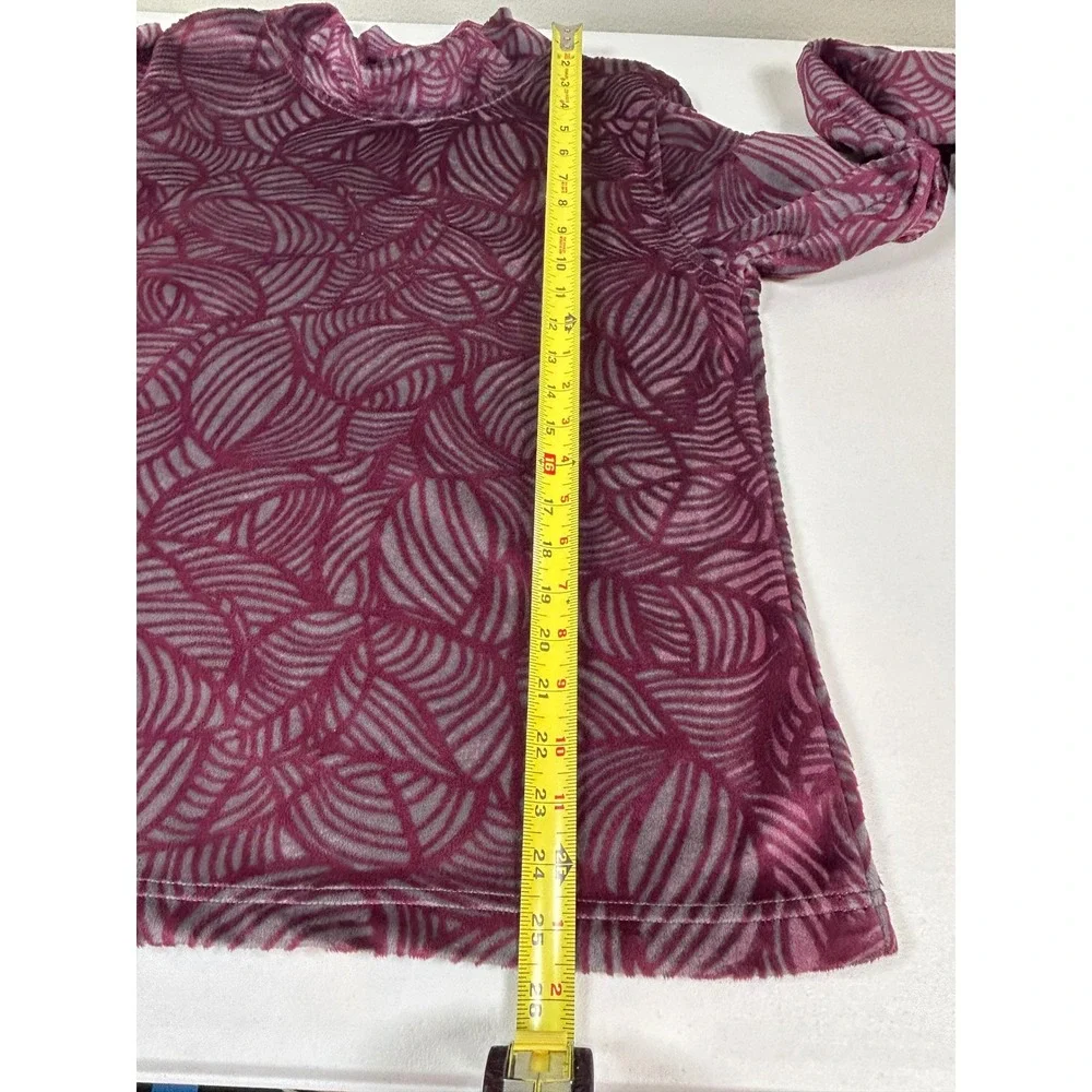Wooly Bully Wear Colorado Fleece Pullover Women's XL Purple Abstract Top